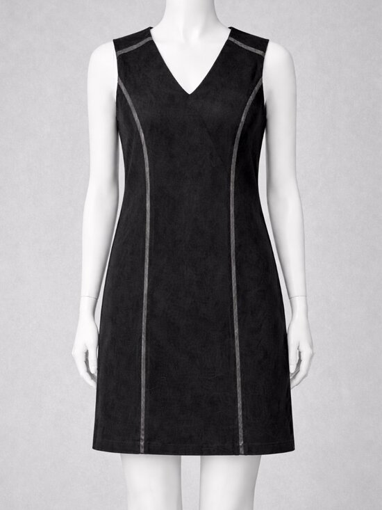 J. McLaughlin Dresses & Skirts - J McLaughlin Dress Medium Black Sheath Faux Suede Dominique Sleeveless‎ Stretch